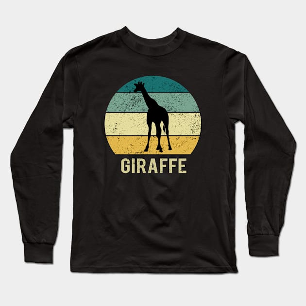 Giraffe At Sunset A Gift For Giraffes Lovers Long Sleeve T-Shirt by MerchAndrey